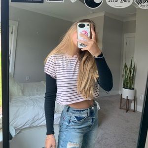 TOPSHOP PINK EXTRA CROPPED TOP!!